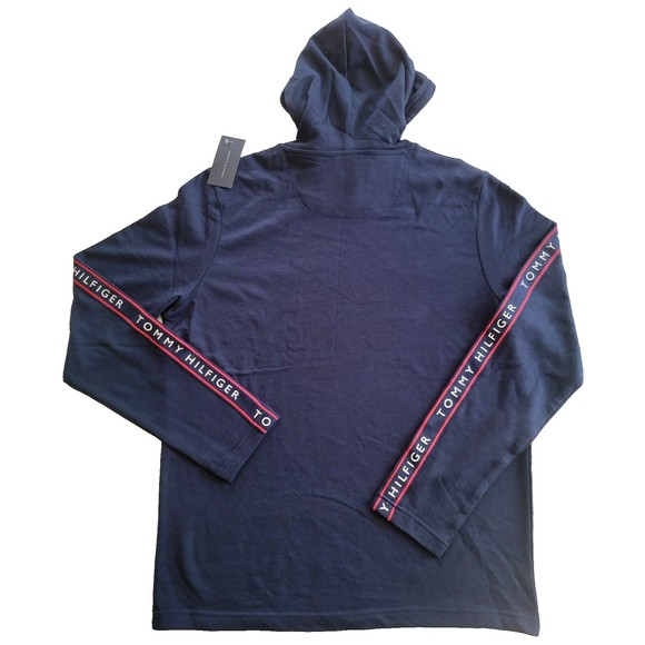 Tommy Hilfiger Men's French Terry Pullover Hoodie Medium Large Blue Lightweight - Picture 8 of 10
